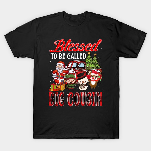 Blessed To Be Called Big Cousin Christmas Buffalo Plaid Truck T-Shirt by intelus